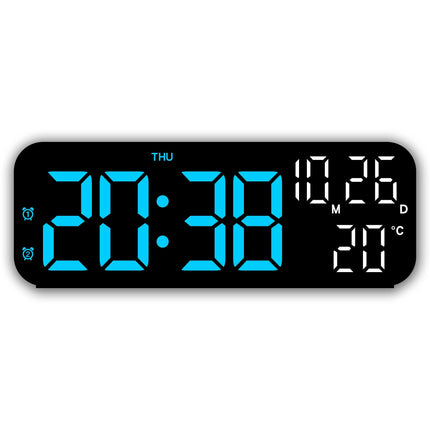 1pc Desktop Alarm Clock, Digital Temperature Humidity Calendar Display LED Table Bedside Clocks