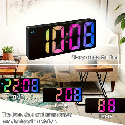 1pc LED Digital Electronic Clock, Bedside Alarm Clock Alarm Clock With Temperature Display, Bedroom Clock