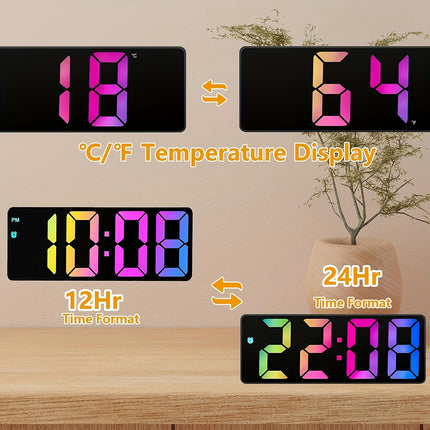 1pc LED Digital Electronic Clock, Bedside Alarm Clock Alarm Clock With Temperature Display, Bedroom Clock