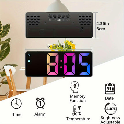 1pc LED Digital Electronic Clock, Bedside Alarm Clock Alarm Clock With Temperature Display, Bedroom Clock