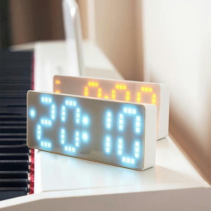 1pc LED Mirror Clock, Room Decoration Clock For Displaying Time, Temperature And Date