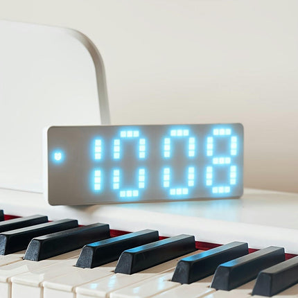 1pc LED Mirror Clock, Room Decoration Clock For Displaying Time, Temperature And Date