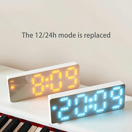 1pc LED Mirror Clock, Room Decoration Clock For Displaying Time, Temperature And Date