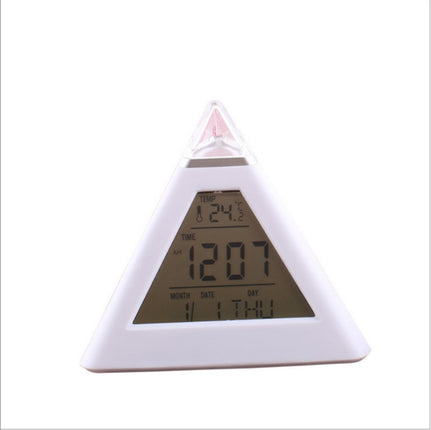 LED Digital Alarm Clock Pyramid Alarm Clock Night Light Desk Clock Desktop Clock For Bedroom Office