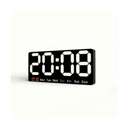 LED Digital Alarm Clock With Date Temperature Alarms Large Display Day Clock 12/24H Wall Clock