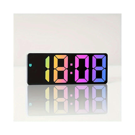 LED Mirror Alarm Clock For Smart Digital Electronic Screen, Temperature Gauge, Noiseless Energy-Efficient