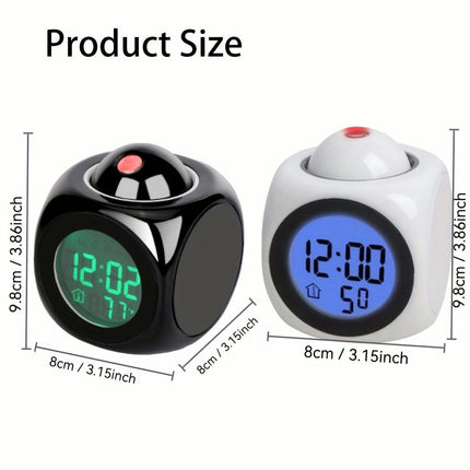 Digital Projection Alarm Clock With Temperature Display, Music Alarm, Musical Clock Time Wall Projection