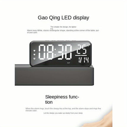 Intelligent Voice-Activated LED Digital Clock, USB Charging Desk Clock For Children And Students