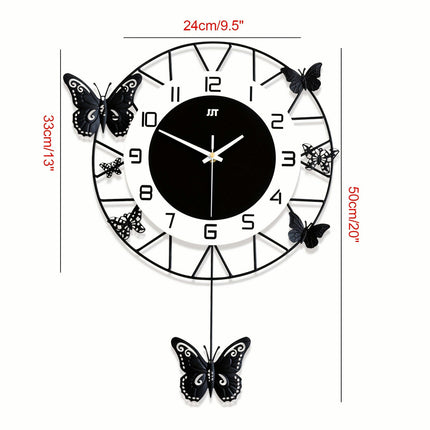 Modern Butterfly Wall-Mounted Clock Quartz Clock Home Living Room Decor