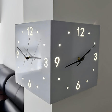 Motion Sensor Backlit Corner Clock Wall Clock Iron Metal Clock Creative Gifts Wall Decorations