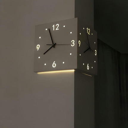 Motion Sensor Backlit Corner Clock Wall Clock Iron Metal Clock Creative Gifts Wall Decorations