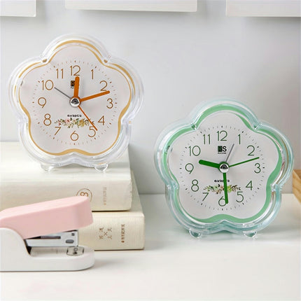 1pc Cartoon Cute Flower Shaped Analog Alarm Clock Travel Clock Ideal For School And Christmas Gifts