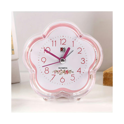 1pc Cartoon Cute Flower Shaped Analog Alarm Clock Travel Clock Ideal For School And Christmas Gifts