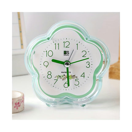 1pc Cartoon Cute Flower Shaped Analog Alarm Clock Travel Clock Ideal For School And Christmas Gifts