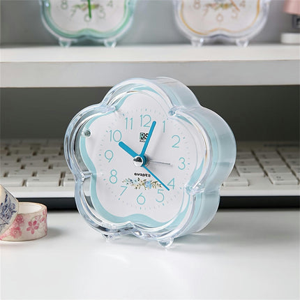 1pc Cartoon Cute Flower Shaped Analog Alarm Clock Travel Clock Ideal For School And Christmas Gifts