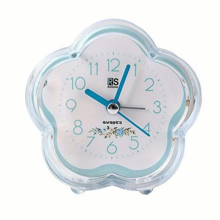 1pc Cartoon Cute Flower Shaped Analog Alarm Clock Travel Clock Ideal For School And Christmas Gifts