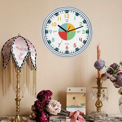 1PC 5D Colorful Number Wall Clock Round Wall Clock Simulated Silent Desk Clock For Home, Office