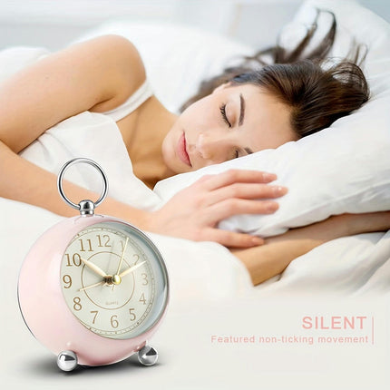 1pc Retro Analogue Alarm Clock, No Tick Alarm Clocks Bedroom Clock With Night Light For Heavy Sleepers