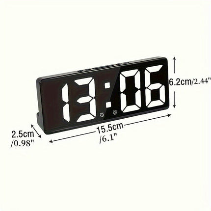 1pc Mirror Digital Alarm Clock Table Clock LED Clock-- For Home Room Living Room Office Decor