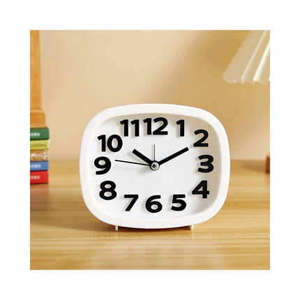 1pc Alarm Clock Plastic Clock Face Alarm Clock, Suitable For Bedroom Living Room, School, Home