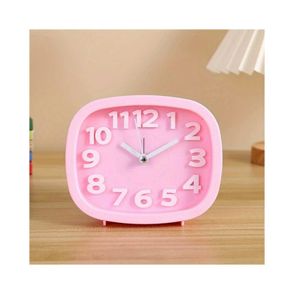 1pc Alarm Clock Plastic Clock Face Alarm Clock, Suitable For Bedroom Living Room, School, Home