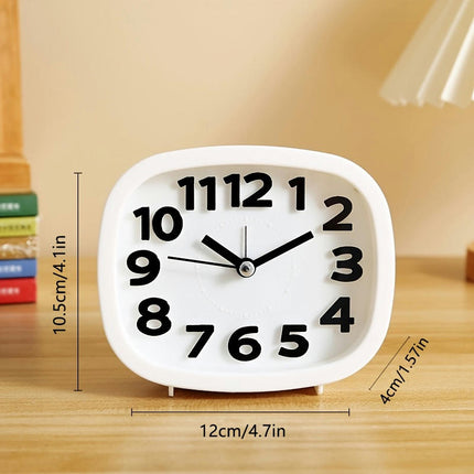 1pc Alarm Clock Plastic Clock Face Alarm Clock, Suitable For Bedroom Living Room, School, Home