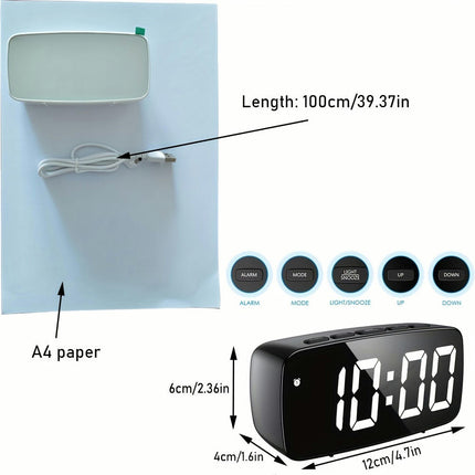 1pc Clock, Compact Digital Clock Sound, Can Display Temperature And Date, Bedside Table Clock For The