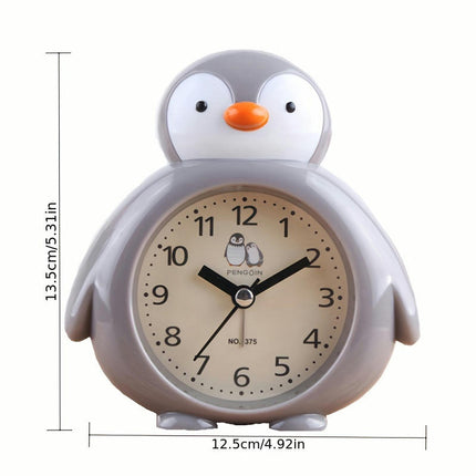 Cute Cartoon Penguin Alarm Clock Bedroom Bedside Alarm Clock, Bell Desktop Clock