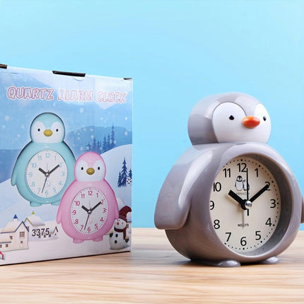 Cute Cartoon Penguin Alarm Clock Bedroom Bedside Alarm Clock, Bell Desktop Clock