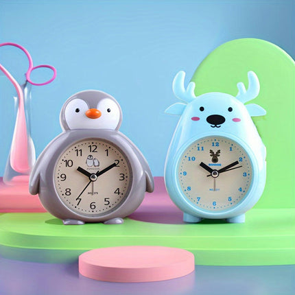 Cute Cartoon Penguin Alarm Clock Bedroom Bedside Alarm Clock, Bell Desktop Clock