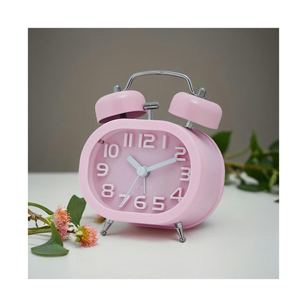 1 Piece Metal Ringing Alarm Clock, 3D Digital Clock Disk Student Bedside Electronic Desk Clock