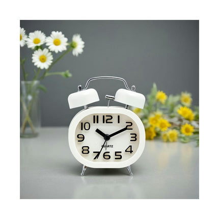 1 Piece Metal Ringing Alarm Clock, 3D Digital Clock Disk Student Bedside Electronic Desk Clock