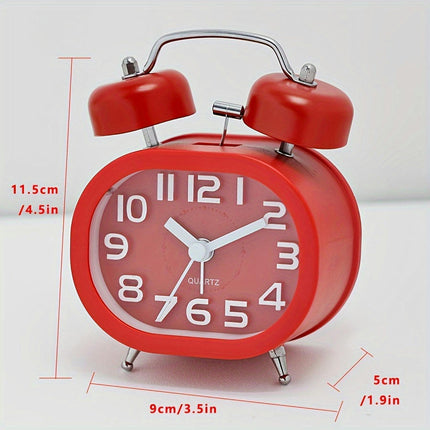 1 Piece Metal Ringing Alarm Clock, 3D Digital Clock Disk Student Bedside Electronic Desk Clock