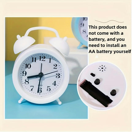 Mini Alarm Clock Silent, Battery-Powered Digital Clock For Bedroom & Living Room Decor