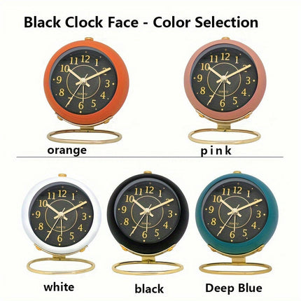 Multifunctional Round Silent Alarm Clock,Cute Bedside Clock, Desktop Alarm Clock For Bedroom