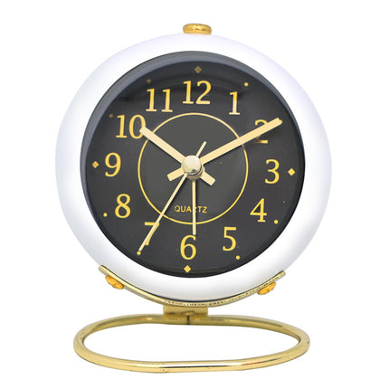 Multifunctional Round Silent Alarm Clock,Cute Bedside Clock, Desktop Alarm Clock For Bedroom