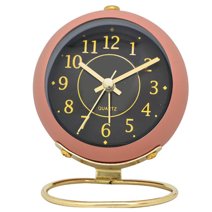 Multifunctional Round Silent Alarm Clock,Cute Bedside Clock, Desktop Alarm Clock For Bedroom