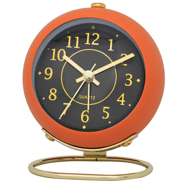 Multifunctional Round Silent Alarm Clock,Cute Bedside Clock, Desktop Alarm Clock For Bedroom