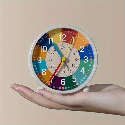 1pc Mute Alarm Clock, Student Bedroom Desktop Early Education Small Alarm Clock, Room Decor