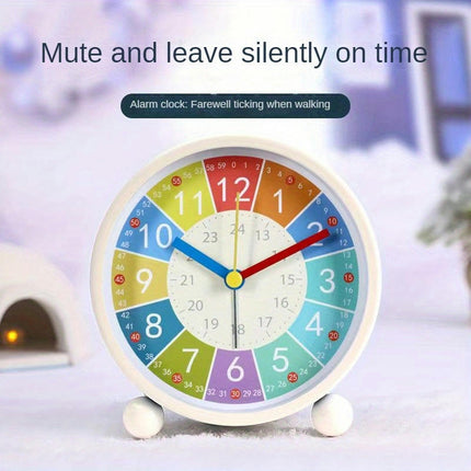 1pc Mute Alarm Clock, Student Bedroom Desktop Early Education Small Alarm Clock, Room Decor