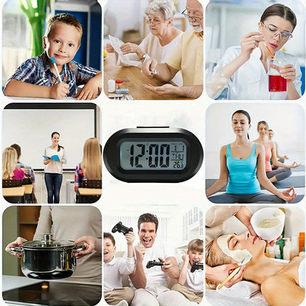 1pc Modern Digital Alarm Clock Electronic Desk Clock Mini Table Clock, ABS Plastic, For Home Decor