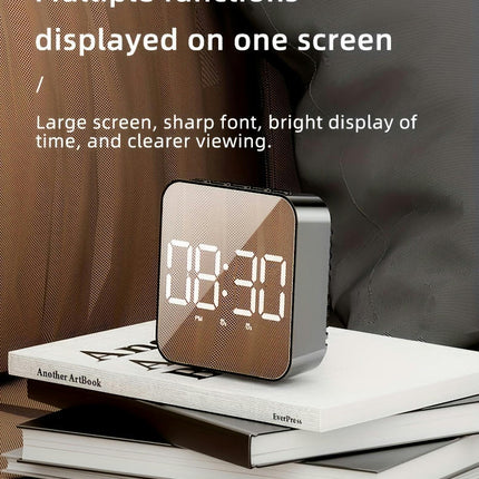 1pc Voice-Controlled LED Alarm Clock - Large Screen, Dual Alarm, Temperature Display