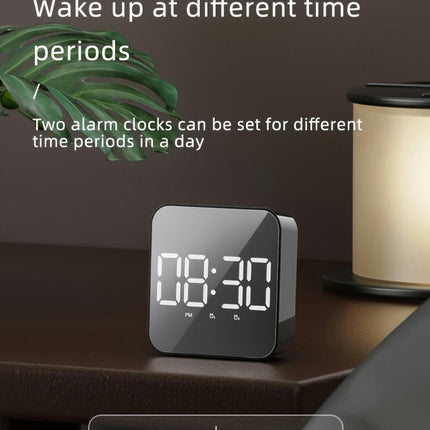 1pc Voice-Controlled LED Alarm Clock - Large Screen, Dual Alarm, Temperature Display