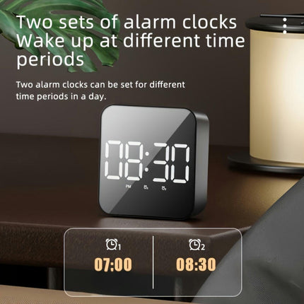 1pc Voice-Controlled LED Alarm Clock - Large Screen, Dual Alarm, Temperature Display