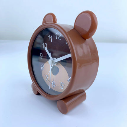 1pc Animal Element Alarm Clock, Brown Bear Alarm Clock, Silent Alarm Clock Living Room Bedroom Decoration