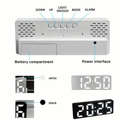 LED Digital Alarm Clock With Voice Control, USB Powered-Perfect For Students & Home Decor