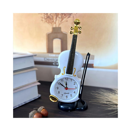 1pc Simulation Violin Alarm Clock For Living Room Bedroom, Room Home Kitchen, Office Décor