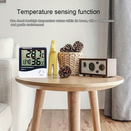 1PC/2PCS Indoor Multifunctional Electronic Thermometer, Electronic Alarm Clock Date Display