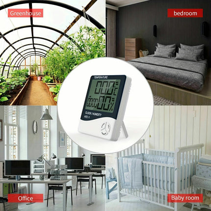 1PC/2PCS Indoor Multifunctional Electronic Thermometer, Electronic Alarm Clock Date Display