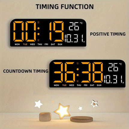 Large Screen LED Alarm Clock, Can Display Week And Temperature And Humidity Living Room Decoration